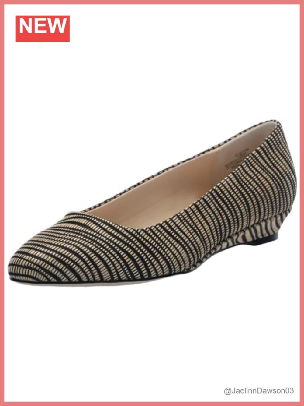Jessica Simpson Leytun Raffia Almond Toe Ballet Flats Wedge Heel Pull-On Buckle